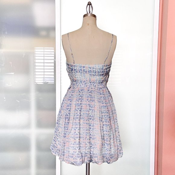 Sine Anthropologie 100% silk blue and pink dress size 6 | actual size 2/… - Picture 6 of 9